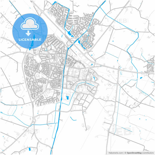 Raalte, Overijssel, Netherlands, city map with high resolution roads.