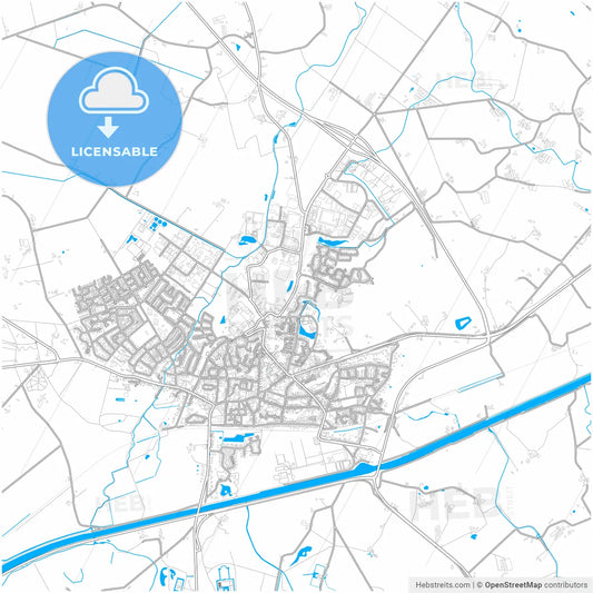 Hof van Twente, Overijssel, Netherlands, city map with high resolution roads.
