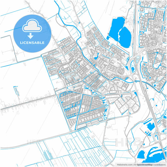 IJsselstein, Utrecht, Netherlands, city map with high resolution roads.