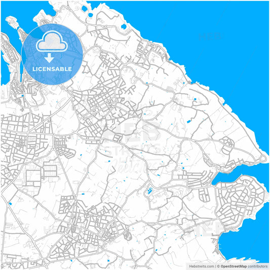 Żabbar, South Eastern Region, Malta, city map with high resolution roads.