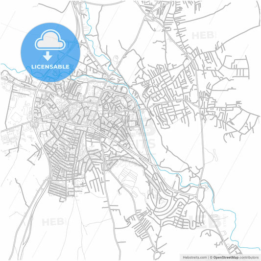 Kumanovo, North Macedonia, city map with high resolution roads.