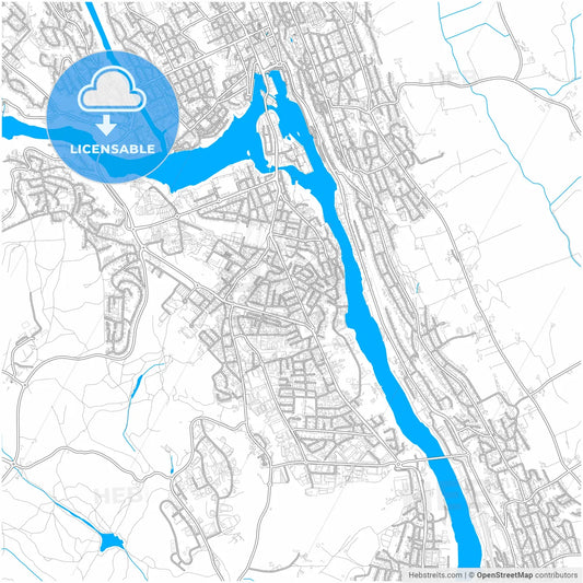 Skien, Telemark, Norway, city map with high resolution roads.