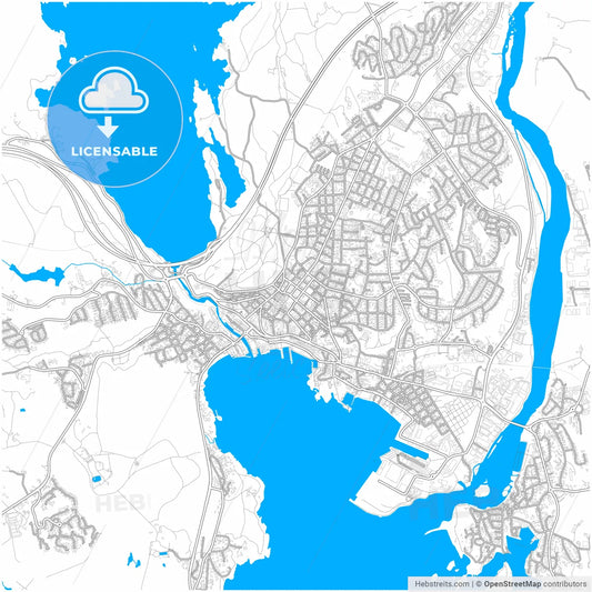 Larvik, Vestfold, Norway, city map with high resolution roads.