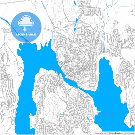 Tønsberg, Vestfold, Norway, city map with high resolution roads.