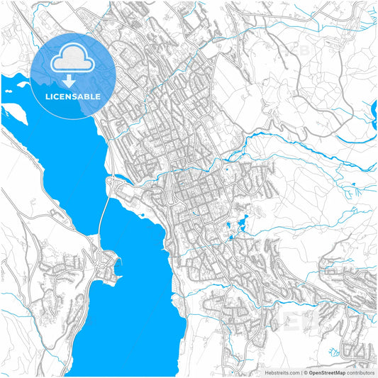 Lillehammer, Oppland, Norway, city map with high resolution roads.