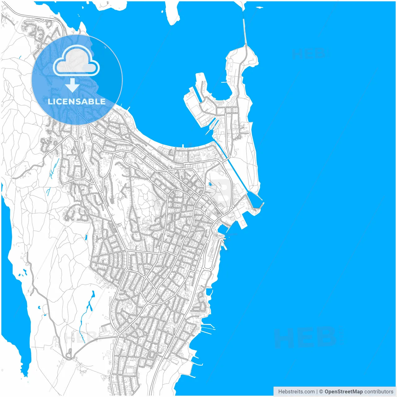 Horten, Vestfold, Norway, city map with high resolution roads.