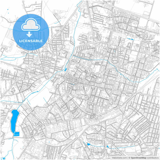 Radom, Masovian, Poland, city map with high resolution roads.