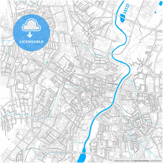 Rzeszów, Podkarpackie, Poland, city map with high resolution roads.