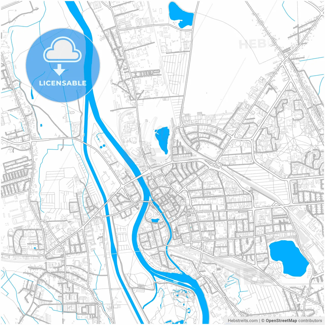 Opole, Opole, Poland, city map with high resolution roads.