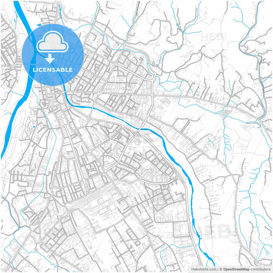 Nowy Sącz, Lesser Poland, Poland, city map with high resolution roads.