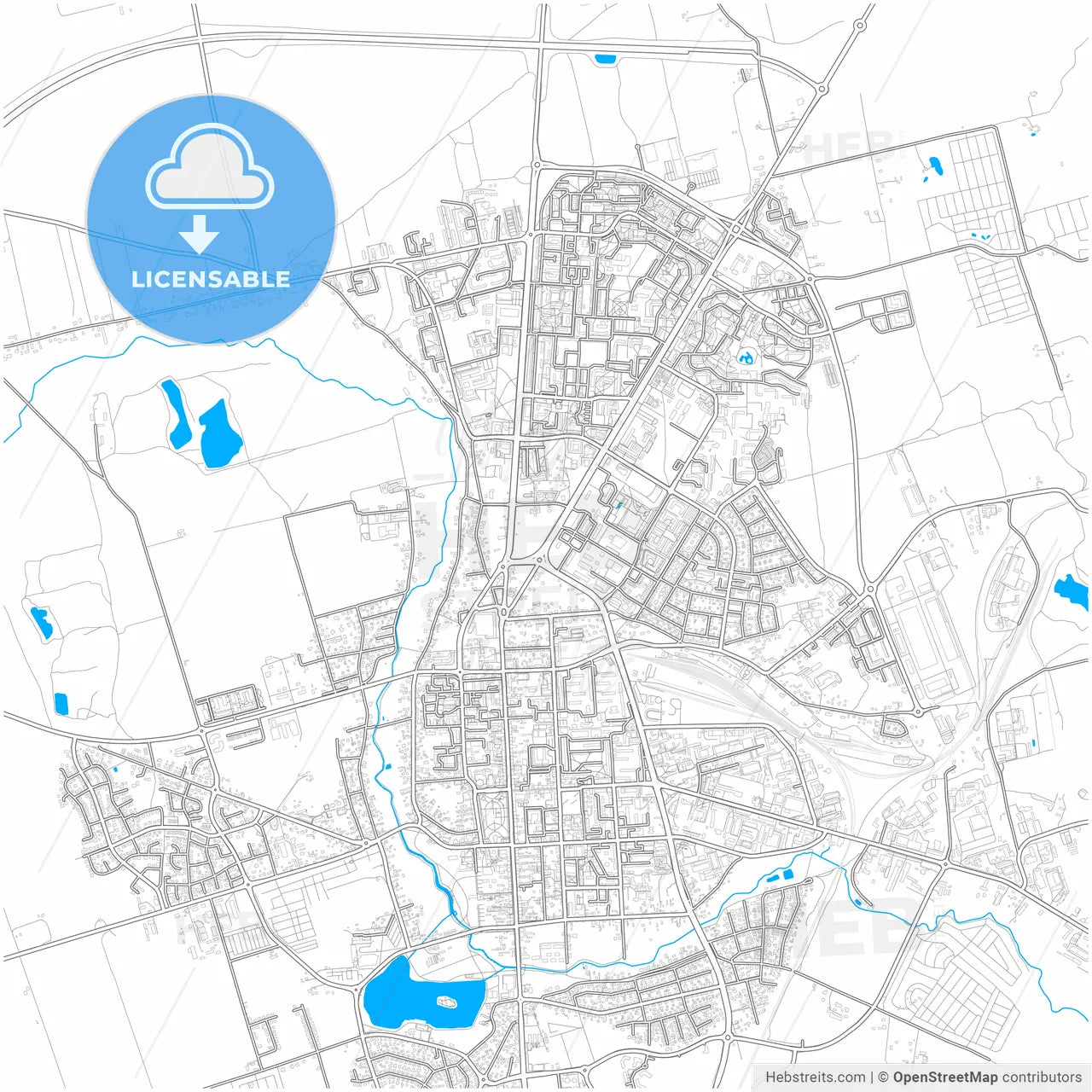 Suwałki, Podlaskie, Poland, city map with high resolution roads.