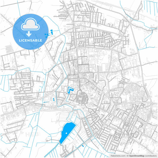 Zamość, Lublin, Poland, city map with high resolution roads.