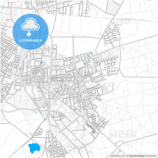 Leszno, Greater Poland, Poland, city map with high resolution roads.