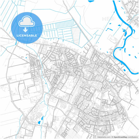 Łomża, Podlaskie, Poland, city map with high resolution roads.