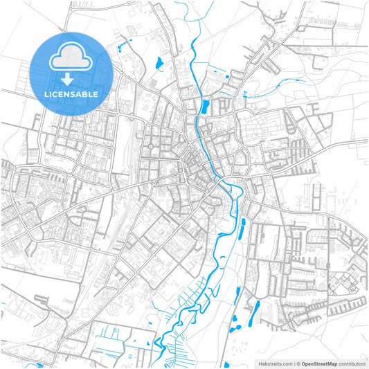 Słupsk, Pomeranian, Poland, city map with high resolution roads.