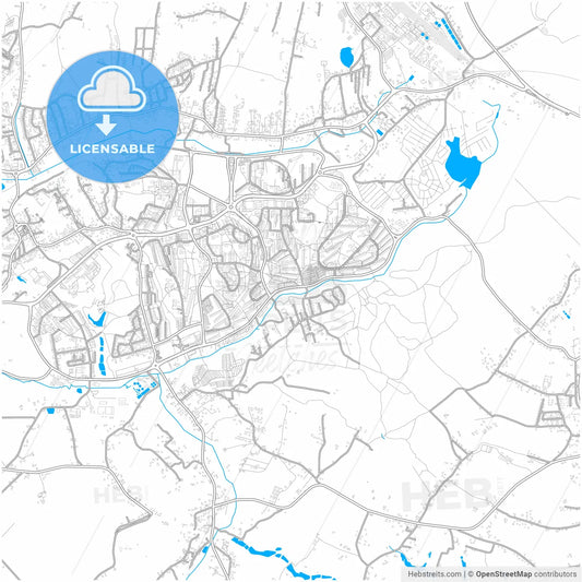 Jastrzębie Zdrój, Silesian, Poland, city map with high resolution roads.