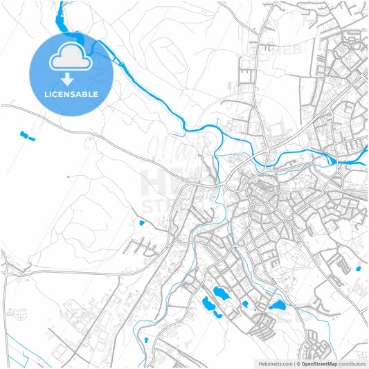 Jelenia Góra, Lower Silesian, Poland, city map with high resolution roads.