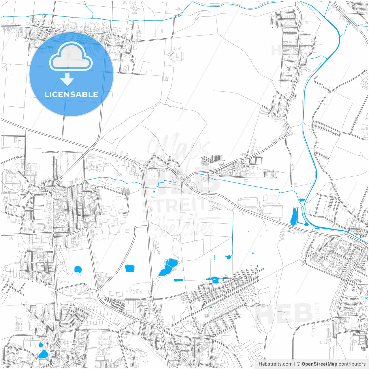 Siemianowice Śląskie, Silesian, Poland, city map with high resolution roads.