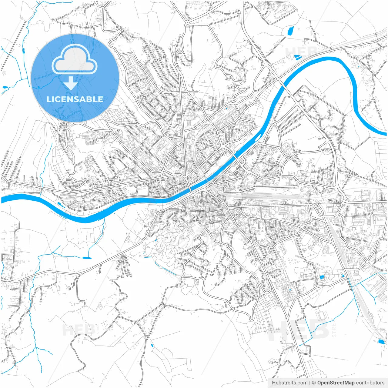Przemyśl, Podkarpackie, Poland, city map with high resolution roads.