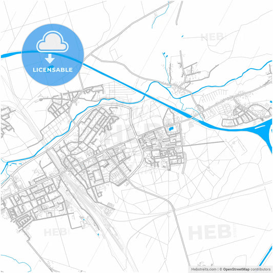 Kędzierzyn-Koźle, Opole, Poland, city map with high resolution roads.
