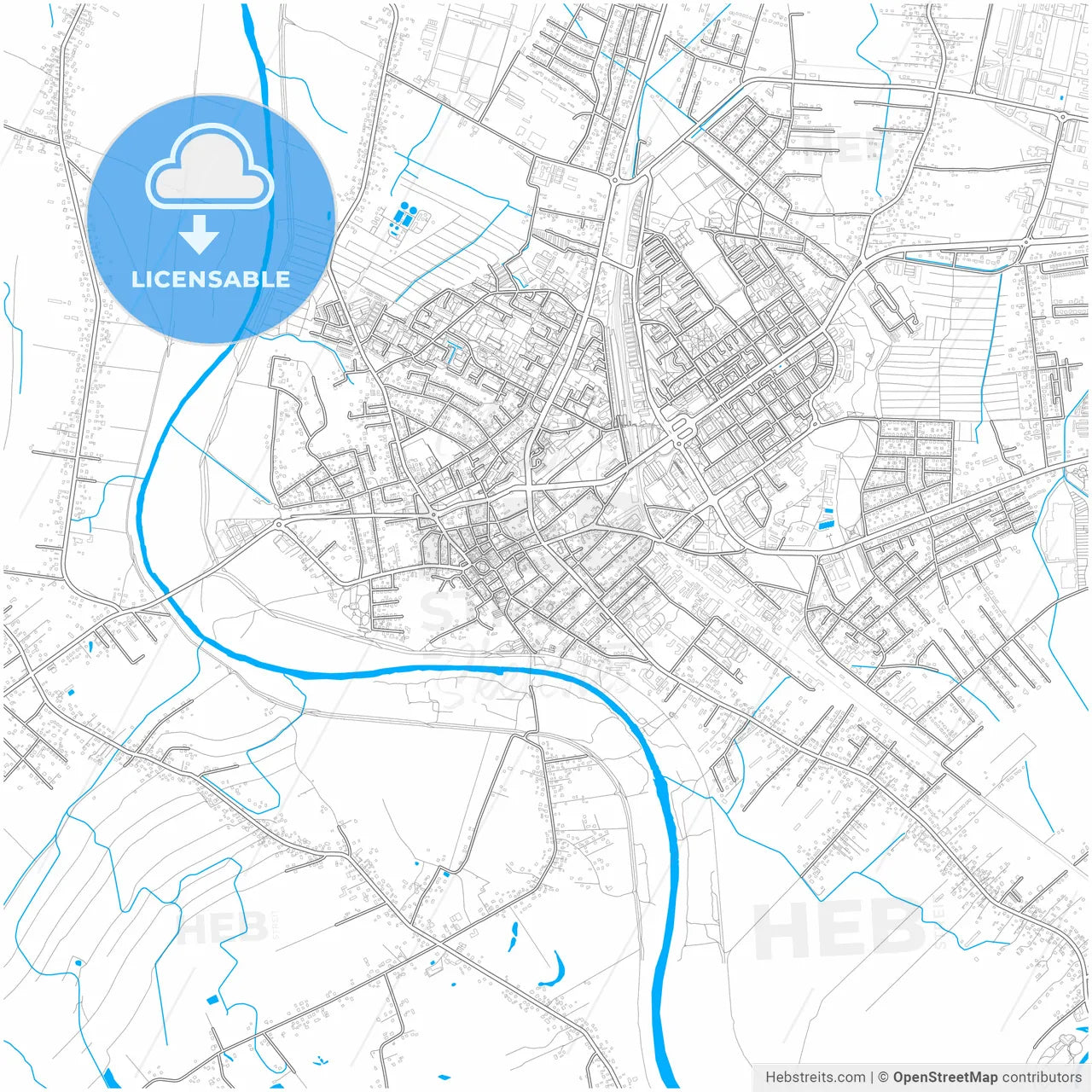 Mielec, Podkarpackie, Poland, city map with high resolution roads.