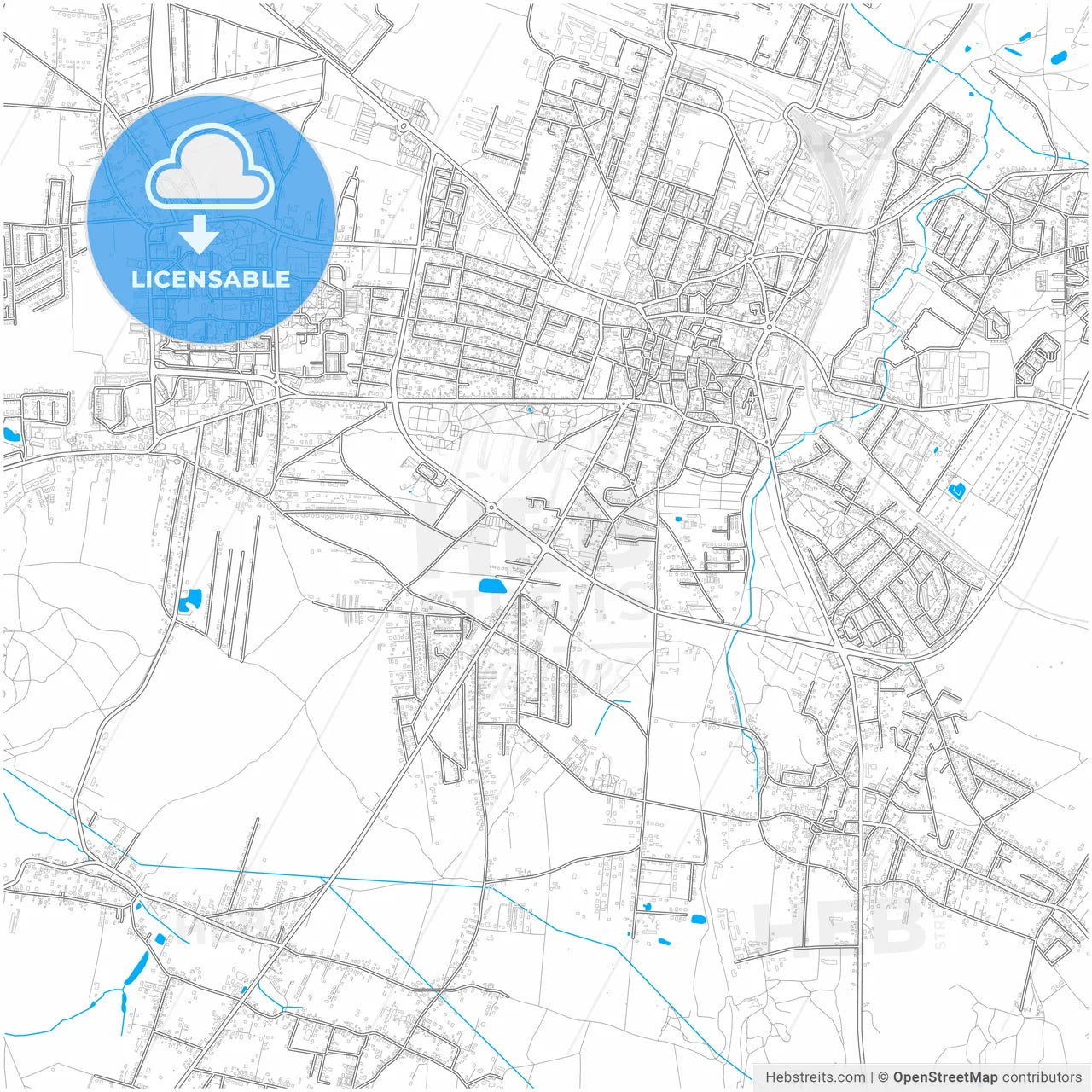 Tarnowskie Góry, Silesian, Poland, city map with high resolution roads.