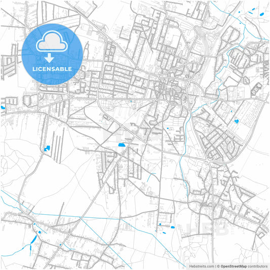 Tarnowskie Góry, Silesian, Poland, city map with high resolution roads.