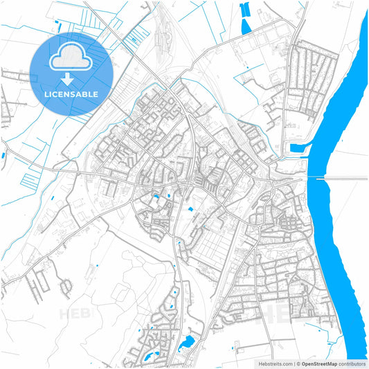 Tczew, Pomeranian, Poland, city map with high resolution roads.