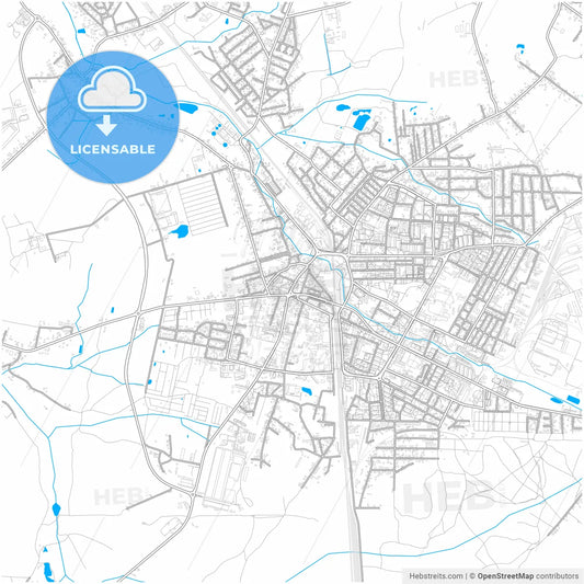 Zawiercie, Silesian, Poland, city map with high resolution roads.
