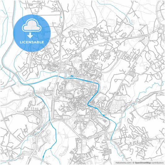 Leiria, Leiria, Portugal, city map with high resolution roads.