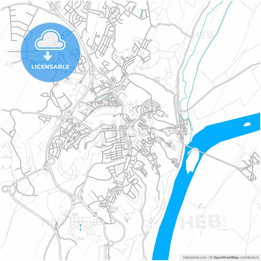 Santarém, Santarém, Portugal, city map with high resolution roads.