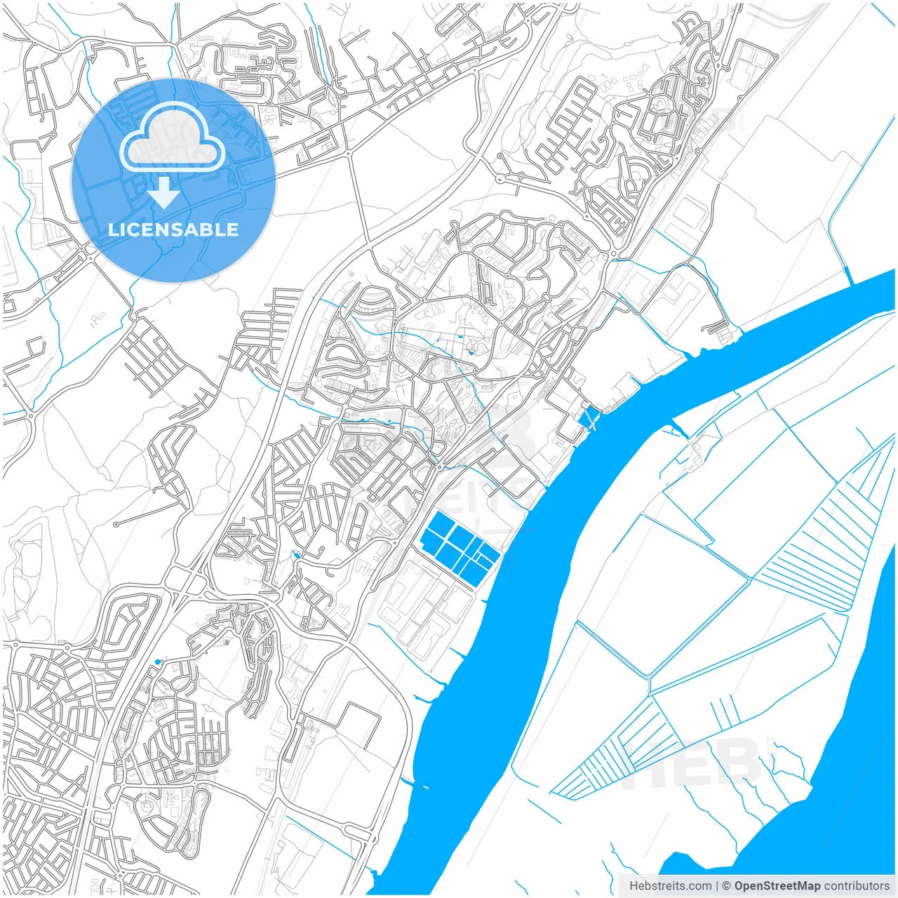 Póvoa de Santa Iria, Lisbon, Portugal, city map with high resolution roads.