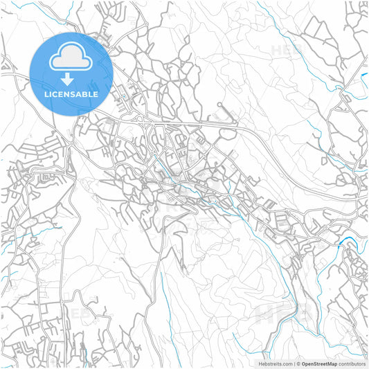 Valongo, Porto, Portugal, city map with high resolution roads.