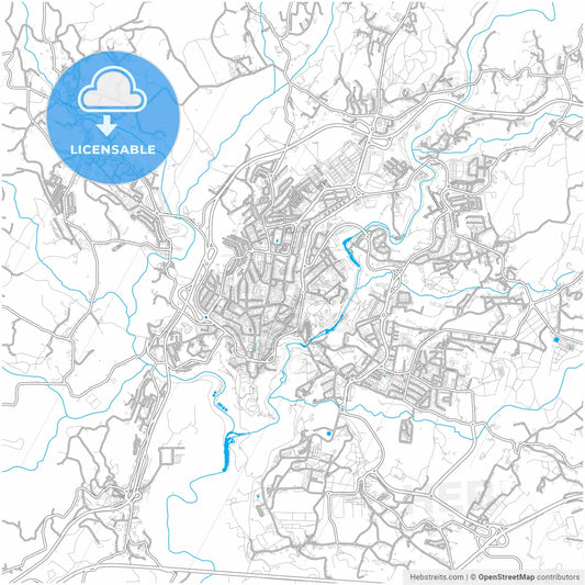 Vila Real, Vila Real, Portugal, city map with high resolution roads.