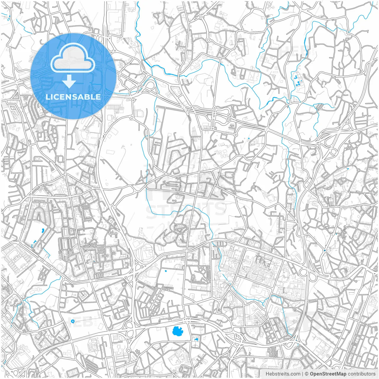 São Mamede de Infesta, Porto, Portugal, city map with high resolution roads.