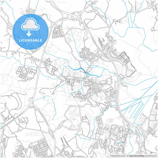 Loures, Lisbon, Portugal, city map with high resolution roads.