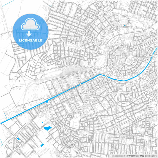 Timișoara, Timiș, Romania, city map with high resolution roads.