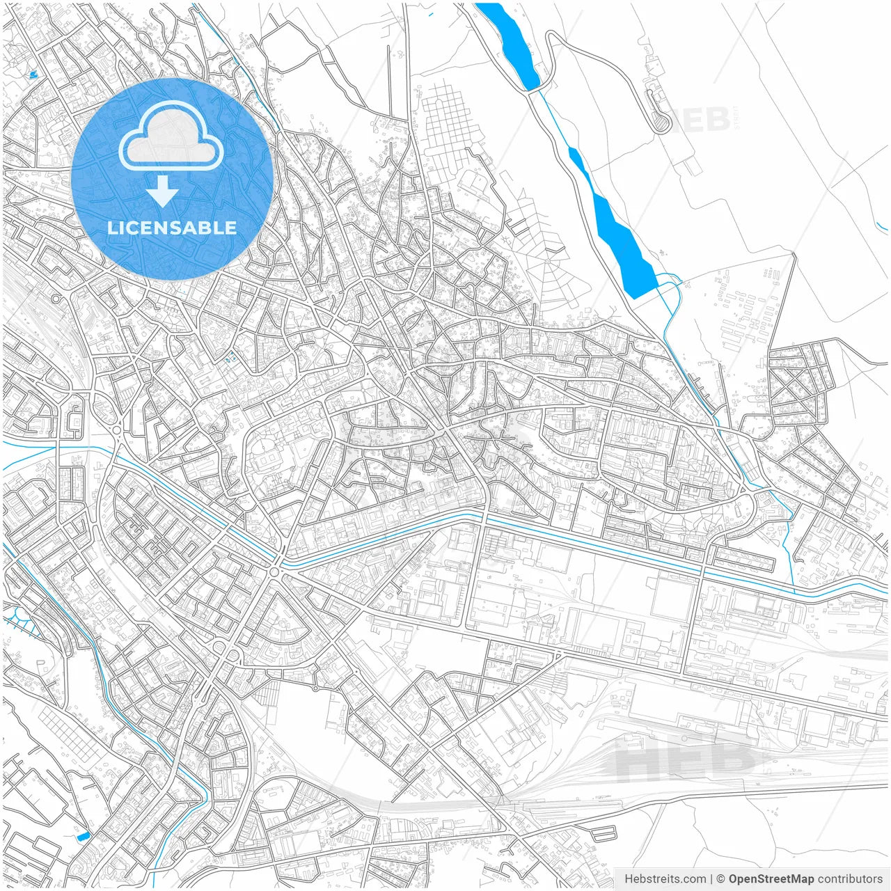 Iași, Iași, Romania, city map with high resolution roads.