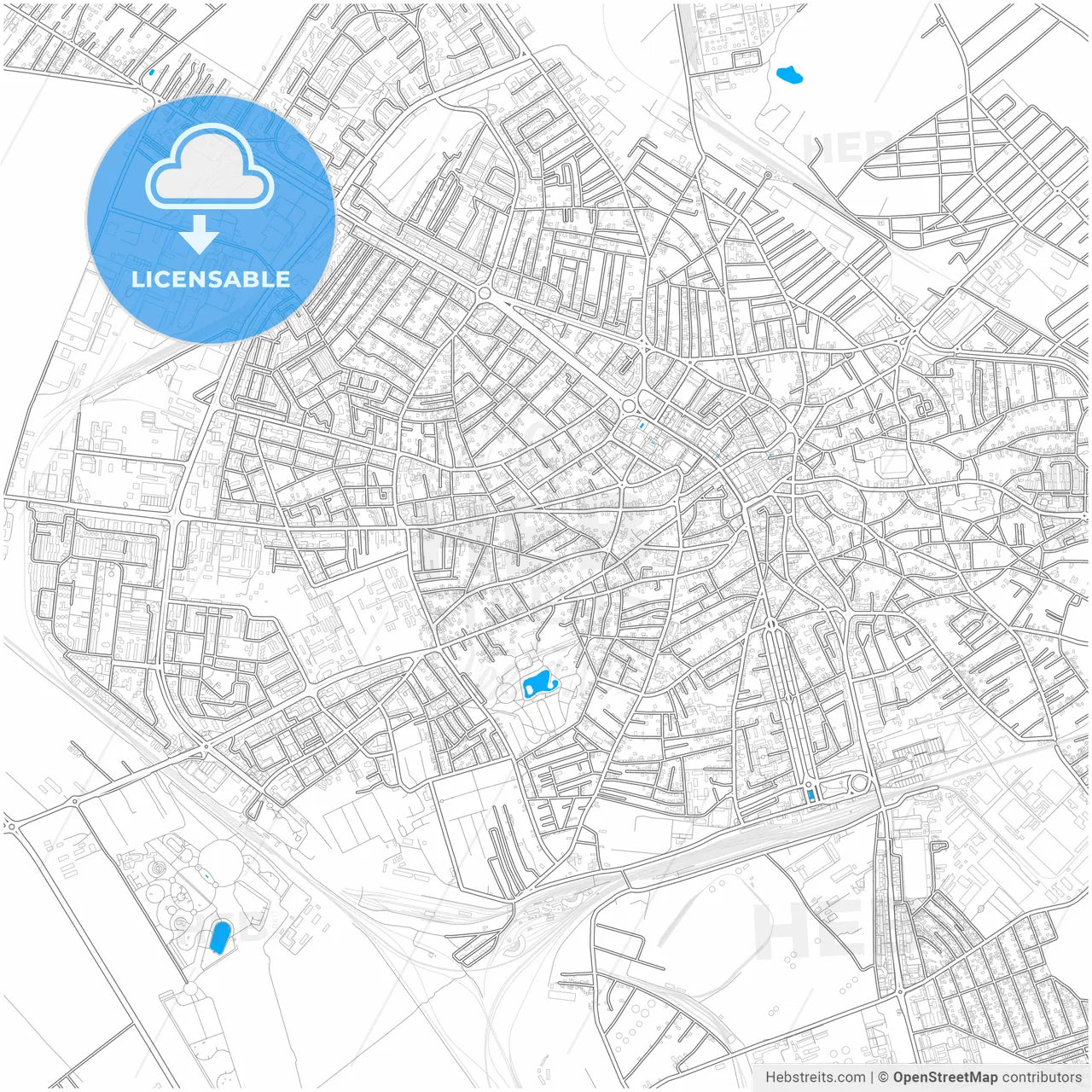 Ploiești, Prahova, Romania, city map with high resolution roads.