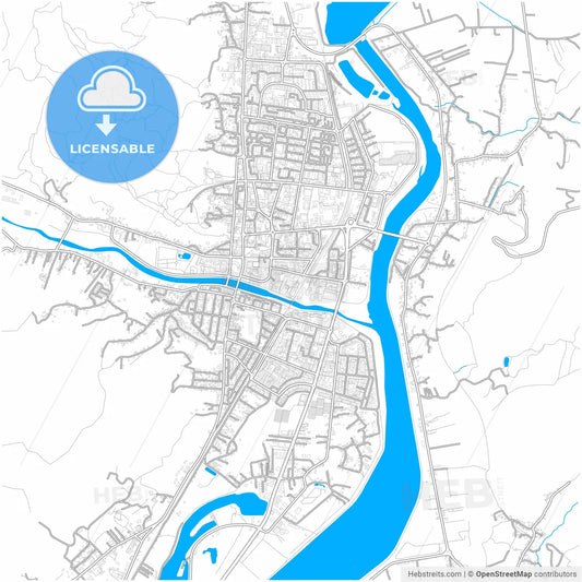 Râmnicu Vâlcea, Vâlcea, Romania, city map with high resolution roads.