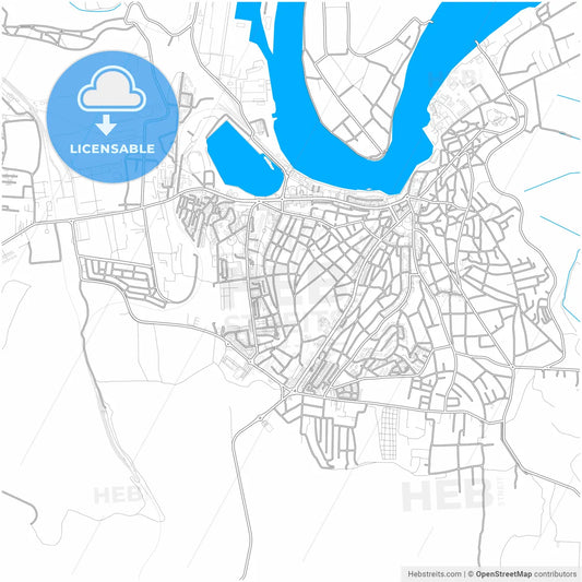 Tulcea, Tulcea, Romania, city map with high resolution roads.