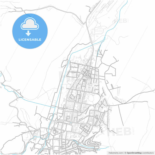Hunedoara, Hunedoara, Romania, city map with high resolution roads.