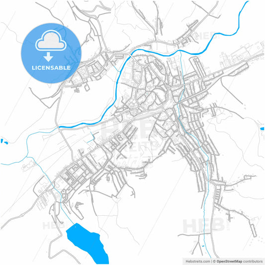 Mediaș, Sibiu, Romania, city map with high resolution roads.