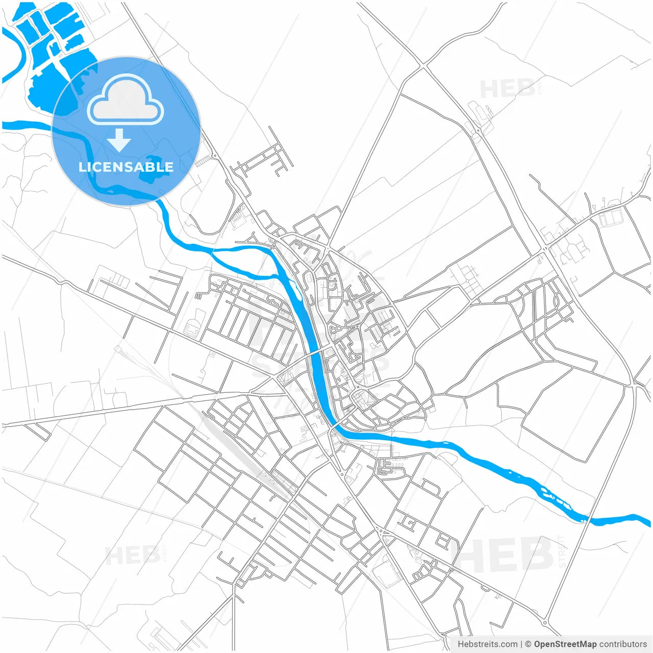Lugoj, Timiș, Romania, city map with high resolution roads.