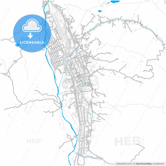 Petroșani, Hunedoara, Romania, city map with high resolution roads.