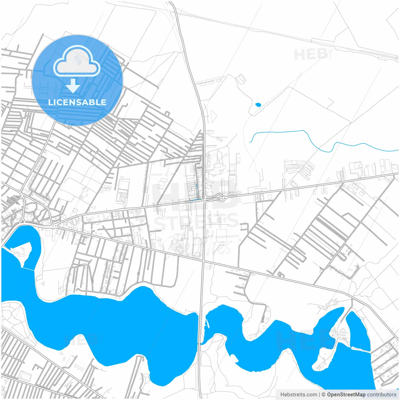 Pantelimon, Ilfov, Romania, city map with high resolution roads.