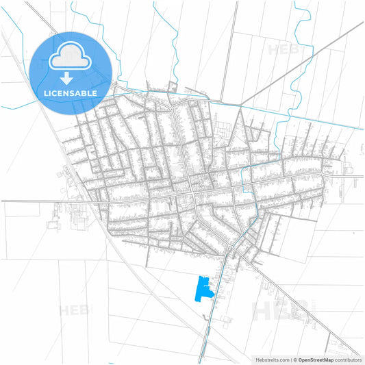 Stara Pazova, Srem, Serbia, city map with high resolution roads.