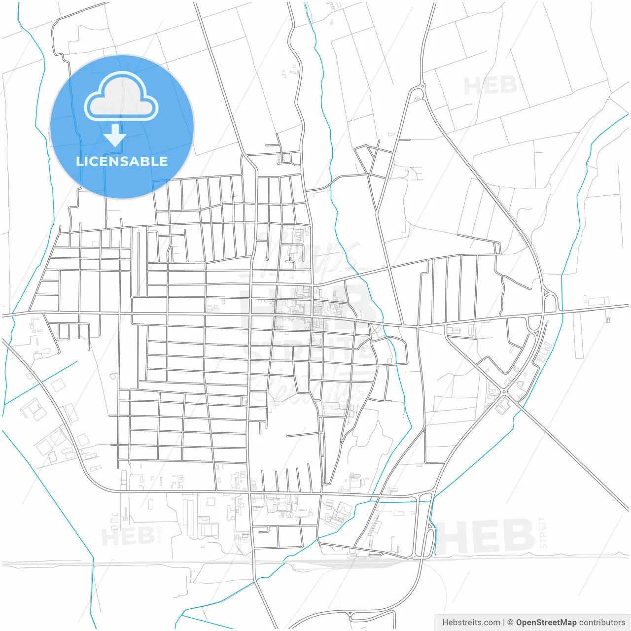 Ruma, Srem, Serbia, city map with high resolution roads.