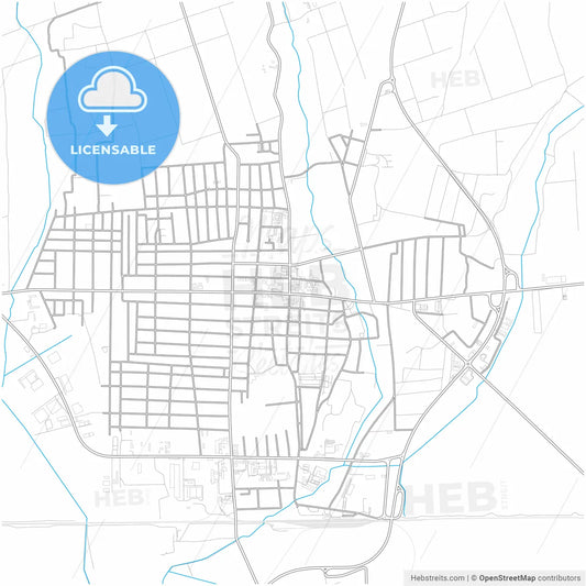 Ruma, Srem, Serbia, city map with high resolution roads.