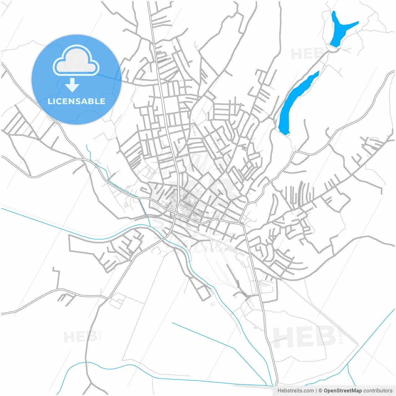 Smederevska Palanka, Podunavlje, Serbia, city map with high resolution roads.